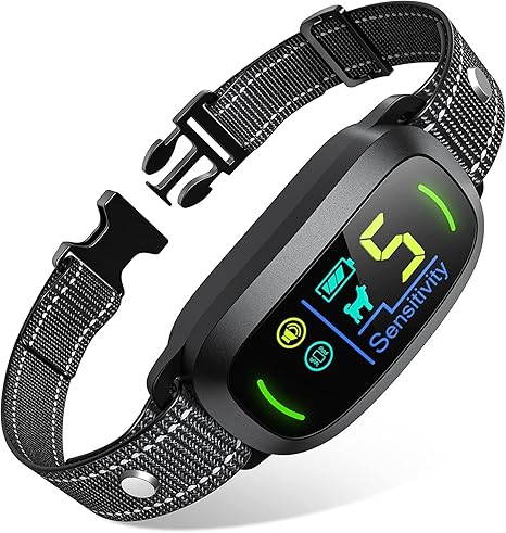 Rechargeable Smart Dog Bark Collar – Adjustable Sensitivity, Beep & Vibration Training Collar for Small, Medium & Large Dogs (Black)