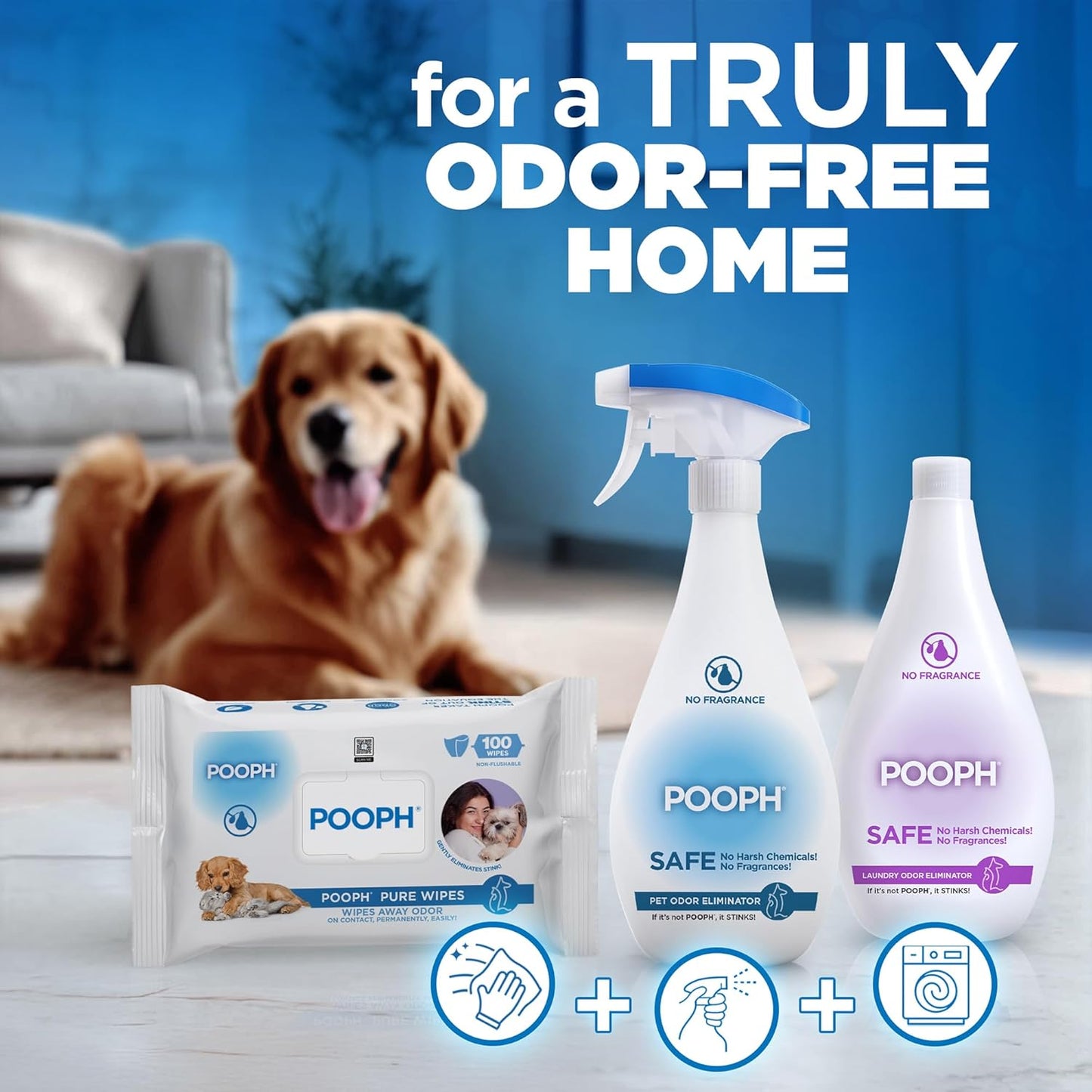 Pet Odor Eliminator, 32 fl oz – Organic, Fragrance-Free & Chemical-Free Spray