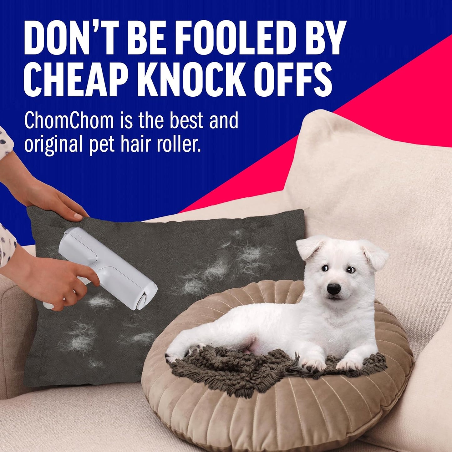 ChomChom Roller Pet Hair Remover – Reusable Lint Roller for Dogs & Cats
